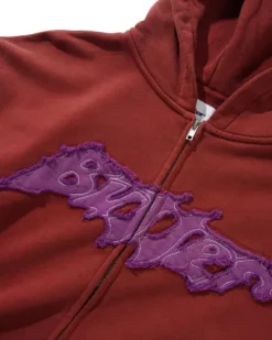 Zip-Thru Hoods|Pullover Hoods>Butter Goods Amplify Zip-Thru Hood, Washed Russet