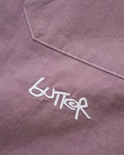 Shirts| Shirts>Butter Goods Contrast Stitch S/S Shirt, Eggplant