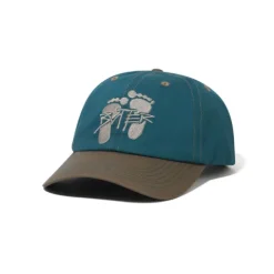 Hats|Beanies>Butter Goods Footprints 6 Panel Cap, Teal