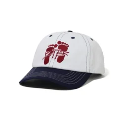 Hats|Beanies>Butter Goods Footprints 6 Panel Cap, White