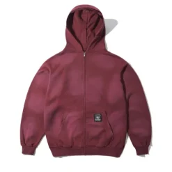 Zip-Thru Hoods|Pullover Hoods>Butter Goods Garage Zip-Thru Hood, Faded Burgundy