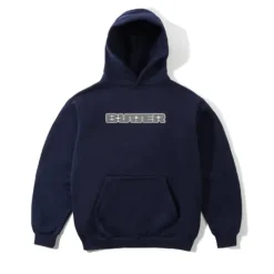 Zip-Thru Hoods|Pullover Hoods>Butter Goods Glint Nylon Applique Pullover Hood, Navy