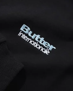 Zip-Thru Hoods|Pullover Hoods>Butter Goods Internationale Zip-Thru Hood, Black