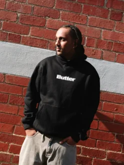 T-Shirts|Pullover Hoods>Butter Goods Logo Pullover Hood, Black