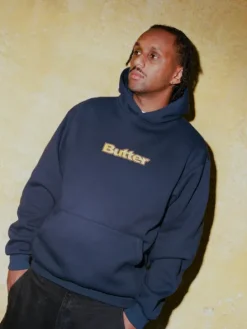 T-Shirts|Pullover Hoods>Butter Goods Logo Pullover Hood, Navy