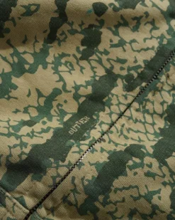 Zip-Thru Hoods|Pullover Hoods>Butter Goods Lowland Camo Zip-Thru Hood, Washed Green