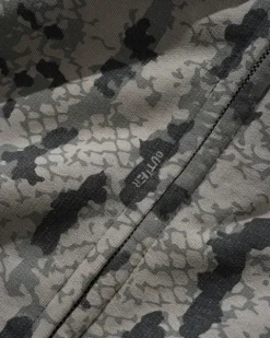 Zip-Thru Hoods|Pullover Hoods>Butter Goods Lowland Camo Zip-Thru Hood, Washed Black