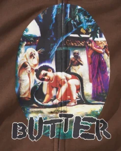 Zip-Thru Hoods|Pullover Hoods>Butter Goods Nimai Zip-Thru Hood, Washed Brown