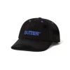 Hats|Beanies>Butter Goods Nylon Rounded Logo 6 Panel Cap, Black