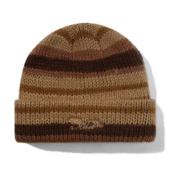 Hats|Beanies>Butter Goods Ombre Stripe Knit Beanie, Chocolate