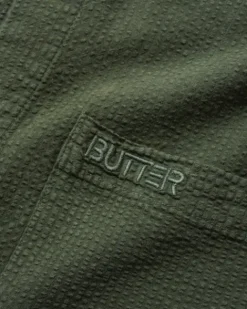 Shirts| Shirts>Butter Goods Overdye Seersucker S/S Shirt, Army
