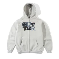 Zip-Thru Hoods|Pullover Hoods>Butter Goods Patchwork Zip-Thru Hood, Cement