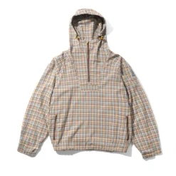 Jackets>Butter Goods Plaid Equipment Anorak, Sky / Tan