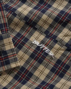 Shirts| Shirts>Butter Goods Plaid Shirt, Beige / Navy