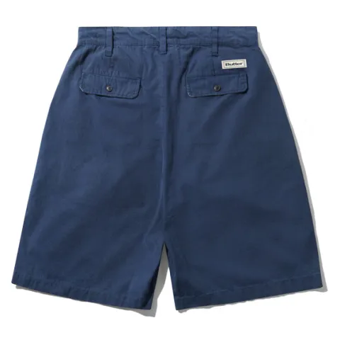T-Shirts|Pullover Hoods>Butter Goods Pleated Shorts, Navy