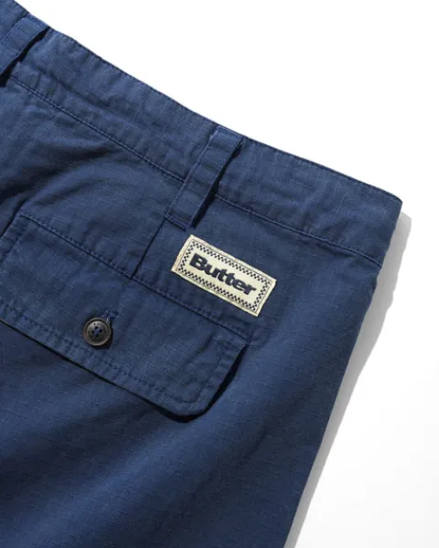 T-Shirts|Pullover Hoods>Butter Goods Pleated Shorts, Navy