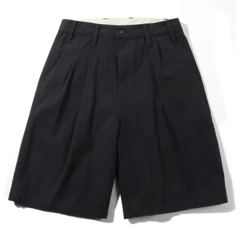 Denim Shorts|Shorts>Butter Goods Pleated Shorts, Washed Black