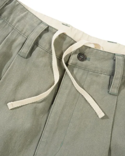 Denim Shorts|Shorts>Butter Goods Pleated Shorts, Washed Fatigue