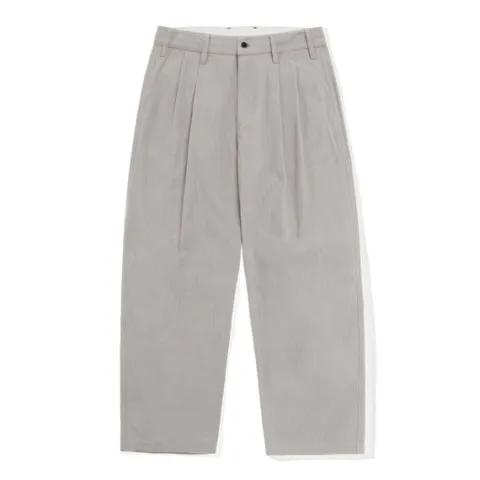 Denim Jeans|Pants>Butter Goods Pleated Trousers, Washed Light Grey