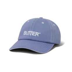 Hats|Beanies>Butter Goods Rounded Logo 6 Panel Cap, Washed Sky
