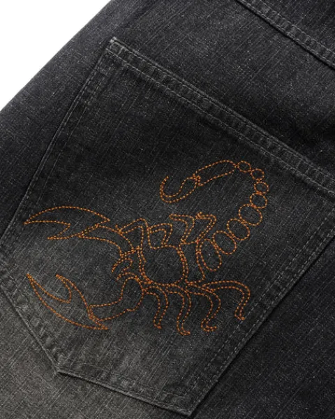 Denim Jeans|Pants>Butter Goods Scorpion Stitch Denim Jeans, Slub Black
