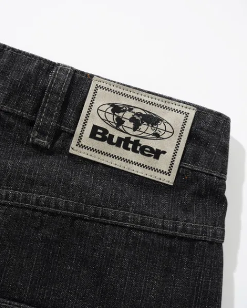 Denim Jeans|Pants>Butter Goods Scorpion Stitch Denim Jeans, Slub Black