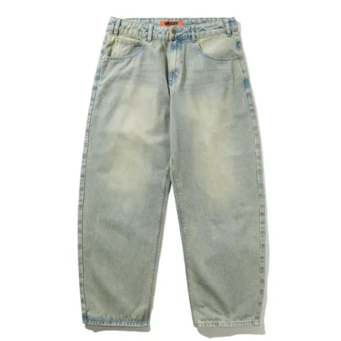 Denim Jeans|Pants>Butter Goods Scorpion Stitch Denim Jeans, Tinted Light Blue