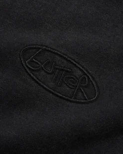 Zip-Thru Hoods|Pullover Hoods>Butter Goods Scrubbed Crewneck, Black