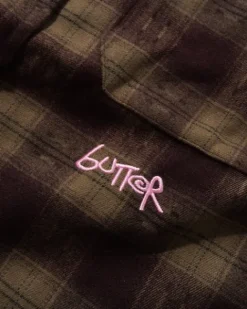 Shirts| Shirts>Butter Goods Sirocco Shirt, Plum / Taupe