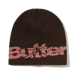 Hats|Beanies>Butter Goods Smashed Logo Knit Skully Beanie, Brown