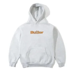 Zip-Thru Hoods|Pullover Hoods>Butter Goods Smashed Logo Pullover Hood, Ash