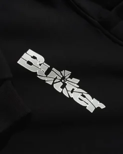 Zip-Thru Hoods|Pullover Hoods>Butter Goods Smashed Logo Pullover Hood, Black