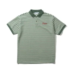 Shirts| Shirts>Butter Goods Stripe Polo Shirt, Sage / Natural