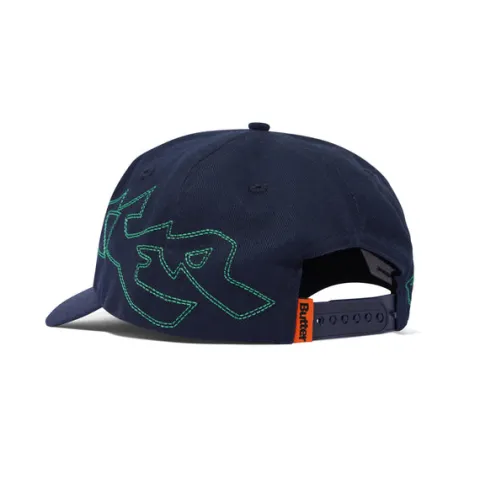 T-Shirts|Pullover Hoods>Butter Goods Trance 5 Panel Cap, Navy