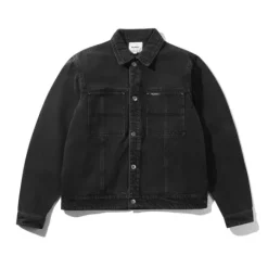 Jackets>Butter Goods Trucker Denim Jacket, Washed Black
