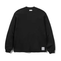 Zip-Thru Hoods|Pullover Hoods>Butter Goods Waffle L/S Top, Black