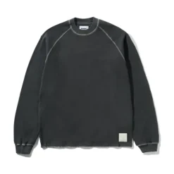 Shirts| Shirts>Butter Goods Waffle L/S Top, Washed Black