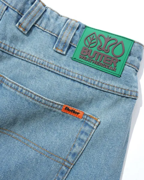Denim Jeans|Pants>Butter Goods Weathergear Denim Jeans, Distressed Indigo