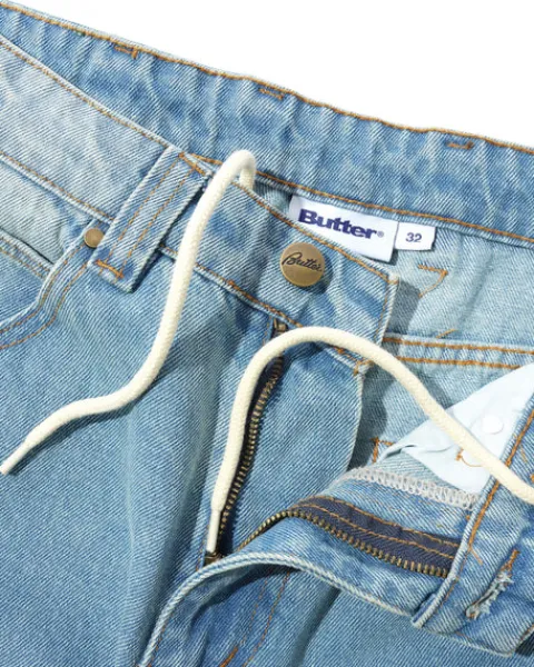 Denim Jeans|Pants>Butter Goods Weathergear Denim Jeans, Distressed Indigo